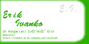 erik ivanko business card